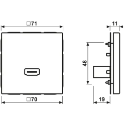Adaptador HDMI em Termoplástico Cinzento Claro Série LS JUNG MALS1112LG