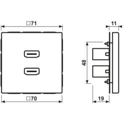 Adaptador HDMI 2 x Termoplástico Cinzento Claro LS JUNG MALS1133LG