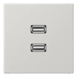 Adaptador 2 x USB 2.0 em Termoplástico Cinzento Claro LS JUNG MALS1153LG