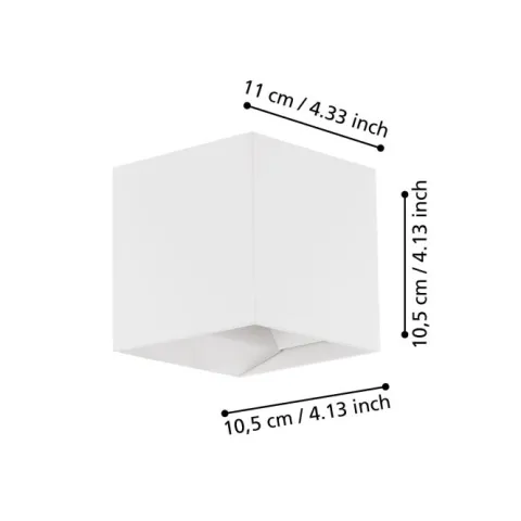 Aplique de Exterior LED com Corpo Quadrado em Alumínio Branco CALPINO EGLO 97241