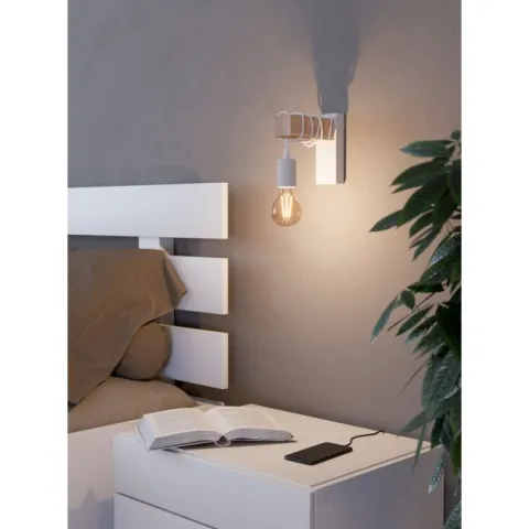 Aplique de Parede Branco e Madeira TOWNSHEND EGLO 43706