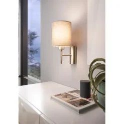 Aplique de Parede com Abajur em Tecido Taupe PASTERI EGLO 94925