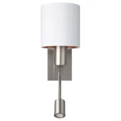Aplique de Parede com Abajur em Tecido Branco PASTERI EGLO 96484