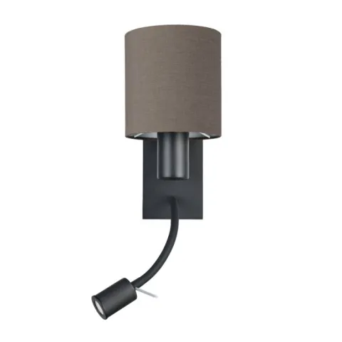 Aplique de Parede com Abajur em Tecido Castanho Antracite PASTERI EGLO 900701
