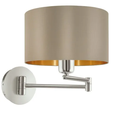 Aplique de Parede com Abajur em Tecido Taupe MASERLO EGLO 95055