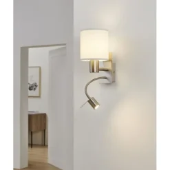 Aplique de Parede com Abajur em Tecido Branco PASTERI EGLO 96477