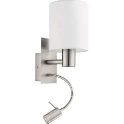 Aplique de Parede com Abajur em Tecido Branco PASTERI EGLO 96477