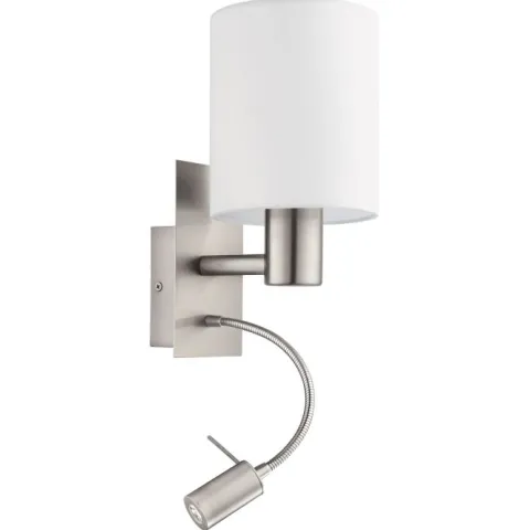 Aplique de Parede com Abajur em Tecido Branco PASTERI EGLO 96477