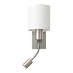 Aplique de Parede com Abajur em Tecido Branco PASTERI EGLO 96477