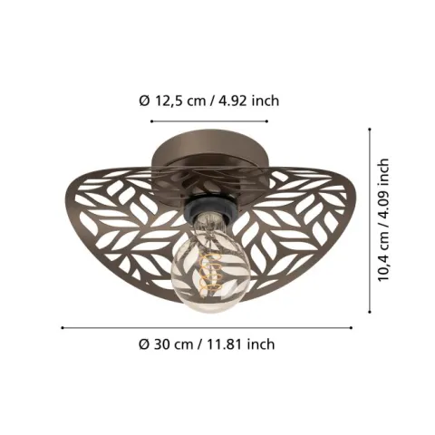 Aplique de Parede com Padrão de Folhas em Bronze SWABY EGLO 44125