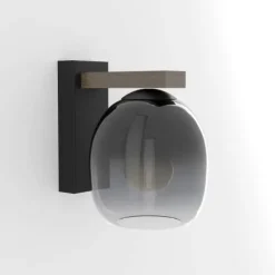 Aplique de Parede com Viga de Pinho Castanho e Abajur de Vidro FILAGO EGLO 900826