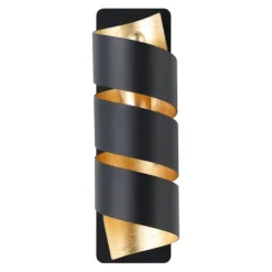 Aplique de Parede em Espiral Preto com Interior Dourado ELIZONDO EGLO 98755