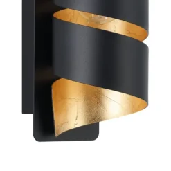 Aplique de Parede em Espiral Preto com Interior Dourado ELIZONDO EGLO 98755