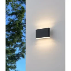 Aplique de Parede Exterior Antracite com LED e CCT GRUTTI EGLO 901026