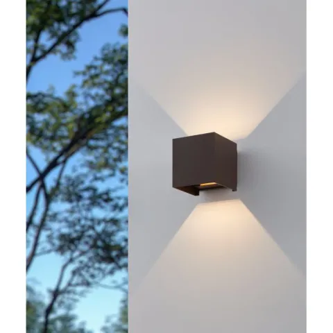 Aplique de Parede Exterior com Abas Ajustáveis Castanho Ferrugem CALPINO 3 EGLO 901066