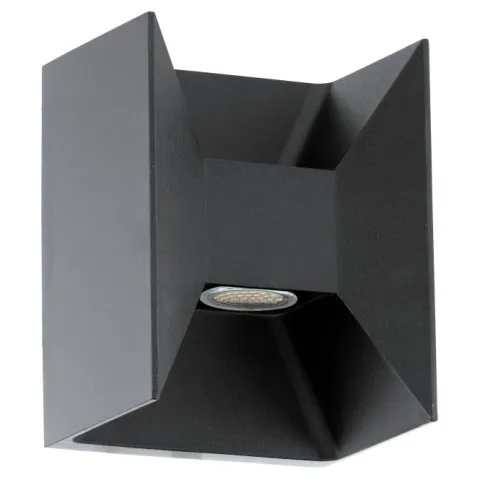 Aplique de Parede Exterior com LED e Alumínio Fundido Preto MORINO EGLO 93319