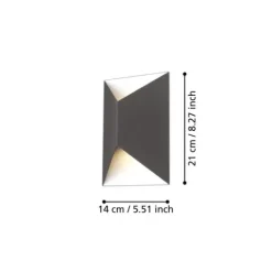 Aplique de Parede Exterior com LED Branco Quente PREDAZZO EGLO 93994