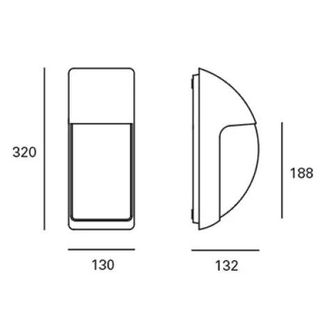 Aplique de Parede Exterior Forlight Area Preto PX-0352-NEG