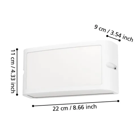 Aplique de Parede Exterior LED Branco CAMARDA EGLO 900807