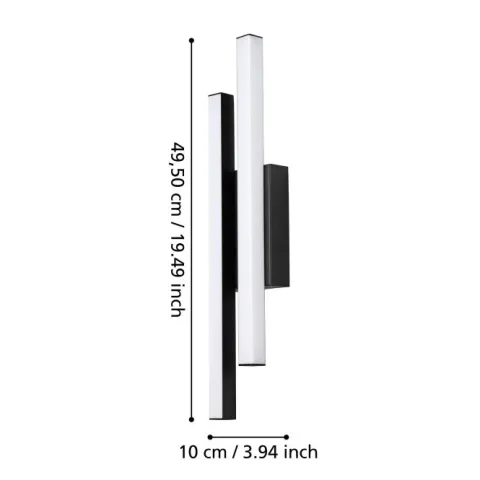 Aplique de Parede Exterior LED em Aço Zincado Preto SERRICELLA EGLO 900133