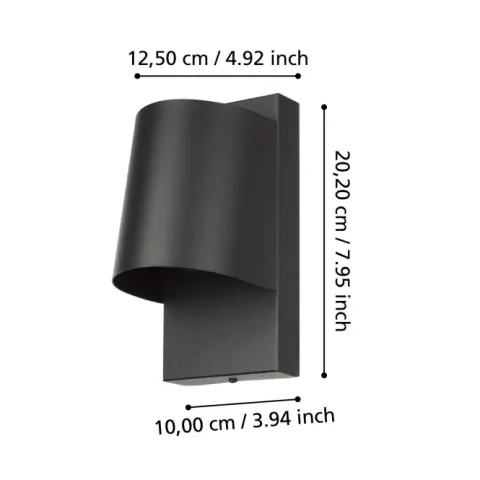 Aplique de Parede Exterior LED Preto STAGNONE EGLO 900691