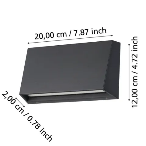 Aplique de Parede Exterior LED com Luz Ajustável SPONGANO EGLO 900887
