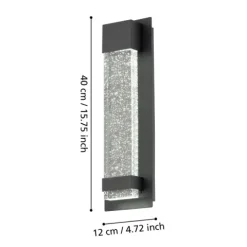 Aplique de Parede Exterior LED em Alumínio Preto VILLAGRAZIA EGLO 98154