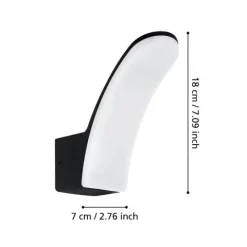 Aplique de Parede Exterior LED em Alumínio Preto FIUMICINO EGLO 98148