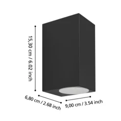 Aplique de Parede Exterior Preto com Dupla Luz GU10 JABAGA EGLO 900276
