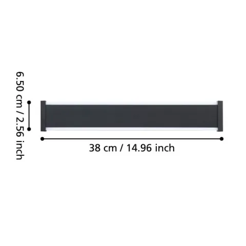 Aplique de Parede Exterior Preto com LED NEVIANO EGLO 900676