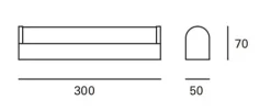 Aplique de Parede Forlight Lungo 300mm DE-0428-CRO