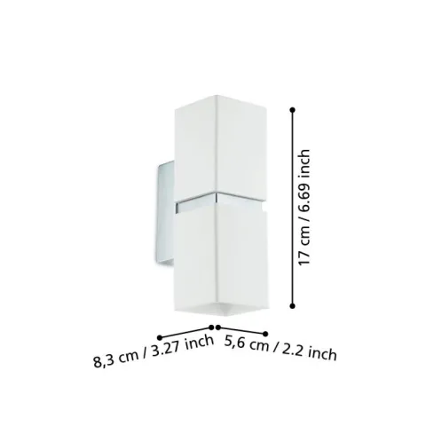 Aplique de Parede LED Branco com Detalhes Cromados PASSA EGLO 95377