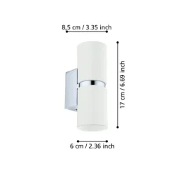 Aplique de Parede LED Branco com Suporte Cromado PASSA EGLO 95368