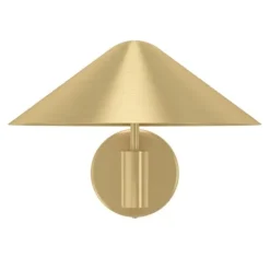 Aplique de Parede LED com Abajur Cónico Latão Escovado PARAGUAY EGLO 390273