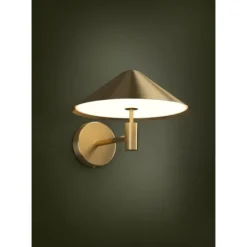 Aplique de Parede LED com Abajur Cónico Latão Escovado PARAGUAY EGLO 390273