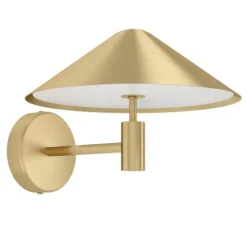 Aplique de Parede LED com Abajur Cónico Latão Escovado PARAGUAY EGLO 390273