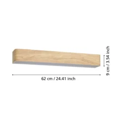 Aplique de Parede LED com Aparência de Madeira Acetinado SANIA 6 EGLO 901102