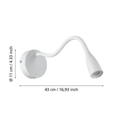 Aplique de Parede LED com Braço Flexível e USB OLIVANDINO 1 EGLO 901782