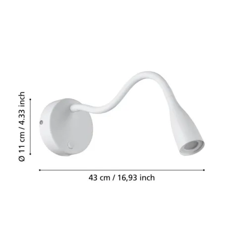 Aplique de Parede LED com Braço Flexível e USB OLIVANDINO 1 EGLO 901782