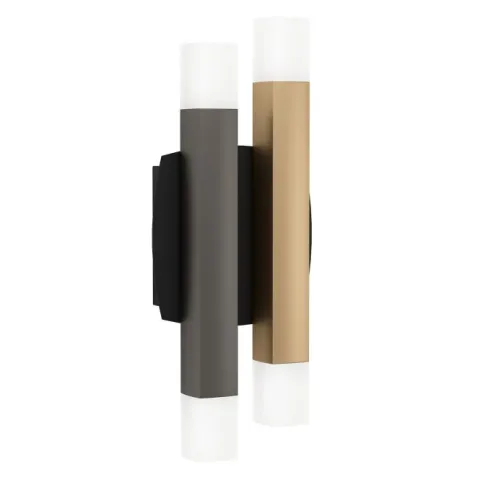 Aplique de Parede LED com Colunas Douradas e Castanho Escuro ESTANTERIOS EGLO 390223