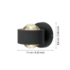 Aplique de Parede LED com Corpo Redondo em Alumínio Antracite ONO 2 EGLO 96049