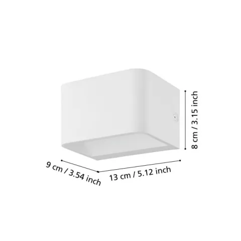 Aplique de Parede LED com Corpo Cubo em Alumínio Branco SANIA 4 EGLO 98421
