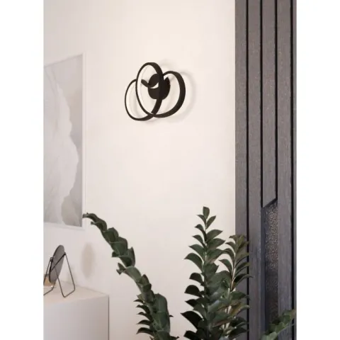 Aplique de Parede LED com Design Moderno em Alumínio Preto GIANELLA EGLO 900949