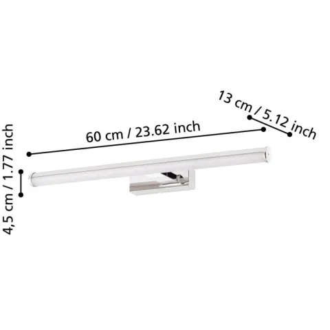 Aplique de Parede LED com Painel Branco e Metal Cromado VADUMI EGLO 97082