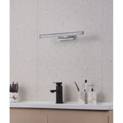 Aplique de Parede LED com Painel Branco e Metal Cromado VADUMI EGLO 97081