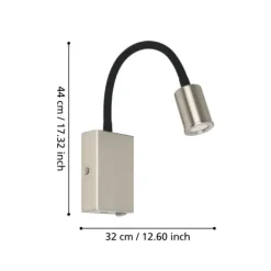 Aplique de Parede LED com Porta USB e Pescoço Ajustável TAZZOLI EGLO 96567