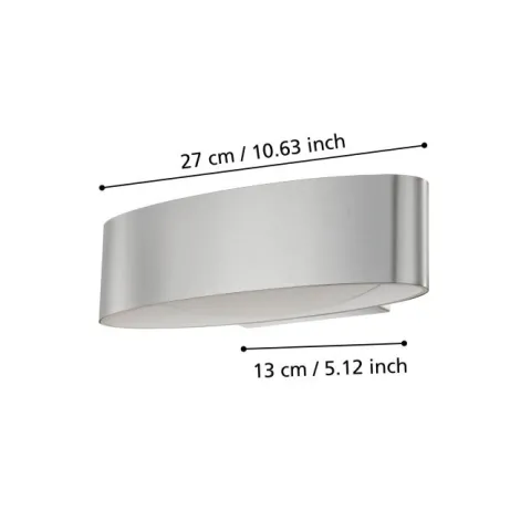 Aplique de Parede LED Curvo em Metal Níquel Mate MACCACARI EGLO 98543