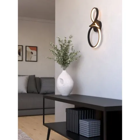 Aplique de Parede LED Curvo Preto e Branco SERPINS EGLO 901268