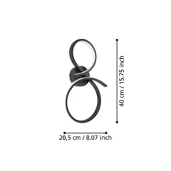 Aplique de Parede LED Curvo Preto e Branco SERPINS EGLO 901268
