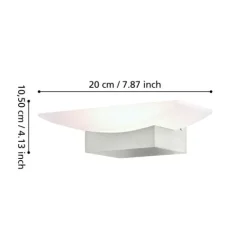 Aplique de Parede LED em Alumínio Níquel Mate com Abajur Branco METRASS EGLO 96038